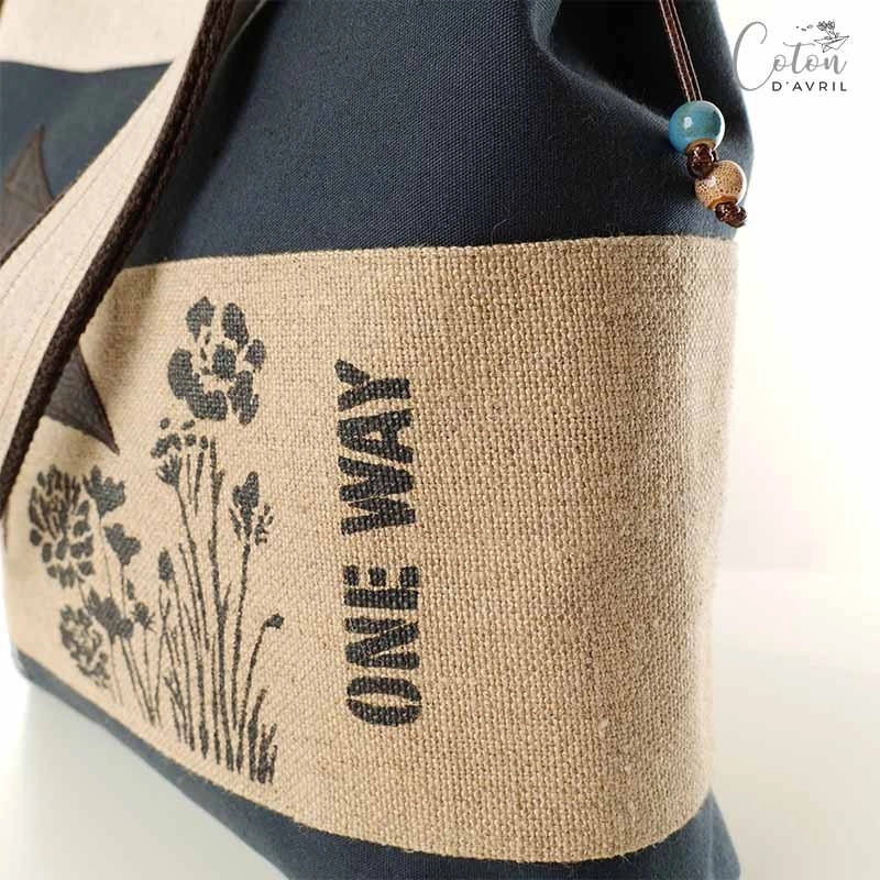 Sac seau Coton d'Avril ONE WAY Bleu Lin