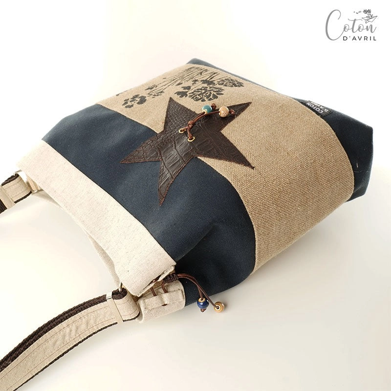 Sac seau Coton d'Avril ONE WAY Bleu Lin