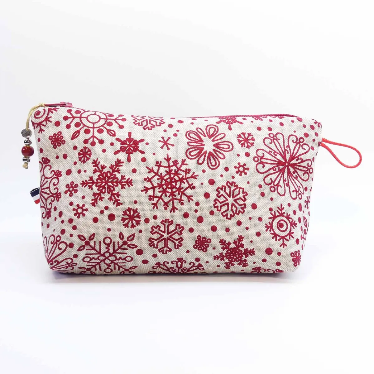 Pochette Trousse Maquillage FLOCONS Rouge