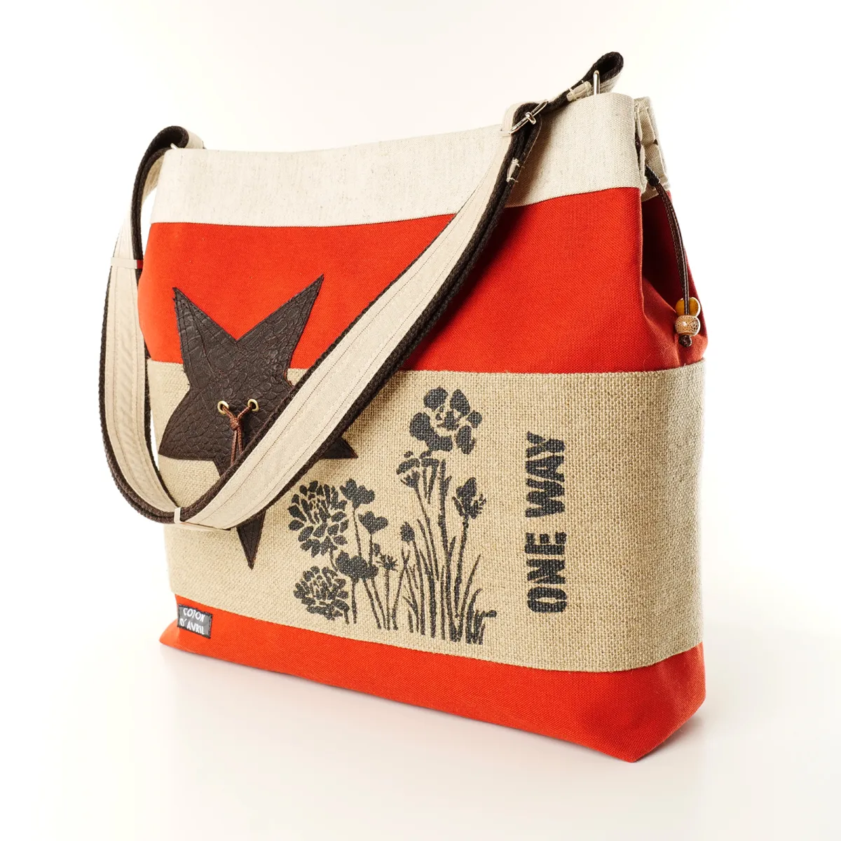 Sac seau Coton d'Avril ONE WAY Corail-Lin