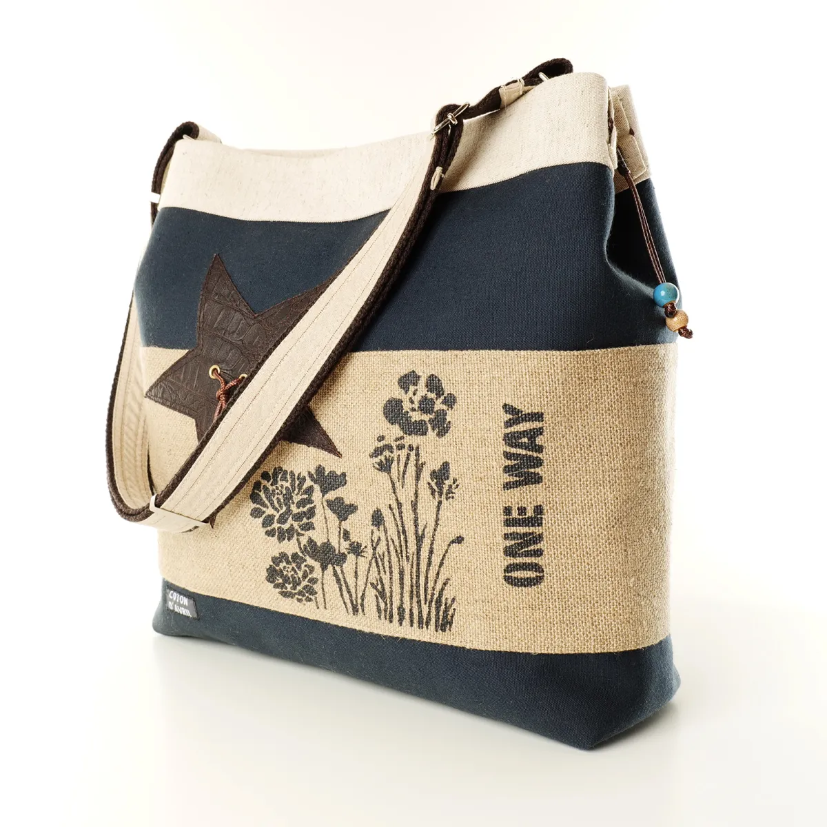 Sac seau Coton d'Avril ONE WAY Bleu Lin