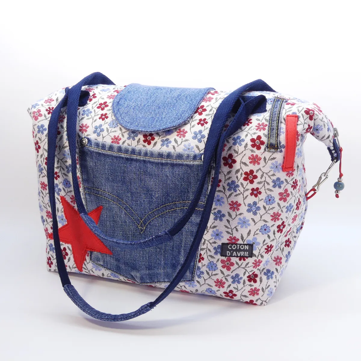 Sac à main D20 Fleuri Coton d'Avril