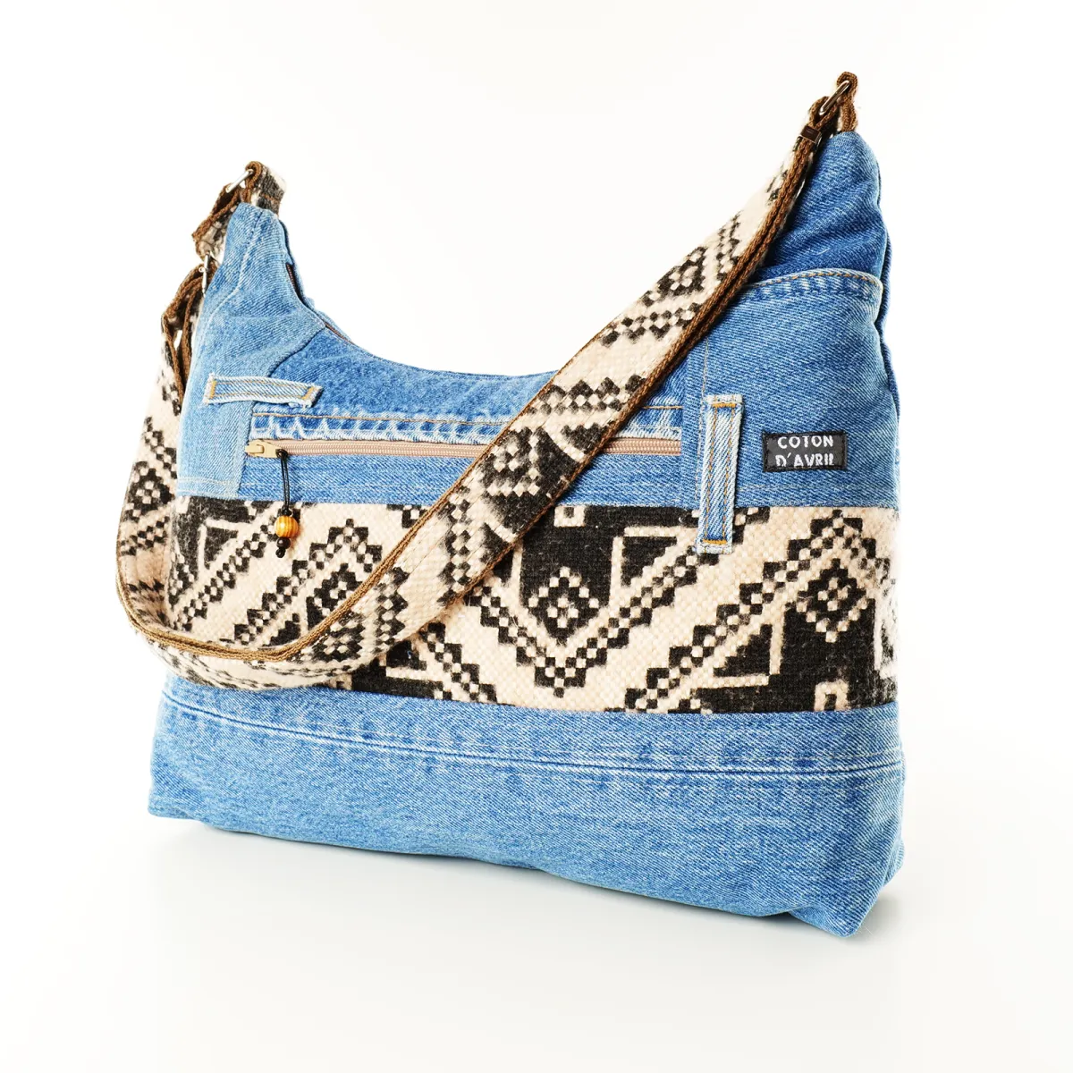 Sac à main Coton d'Avril ALPILLES Jeans Bleu Ethnique