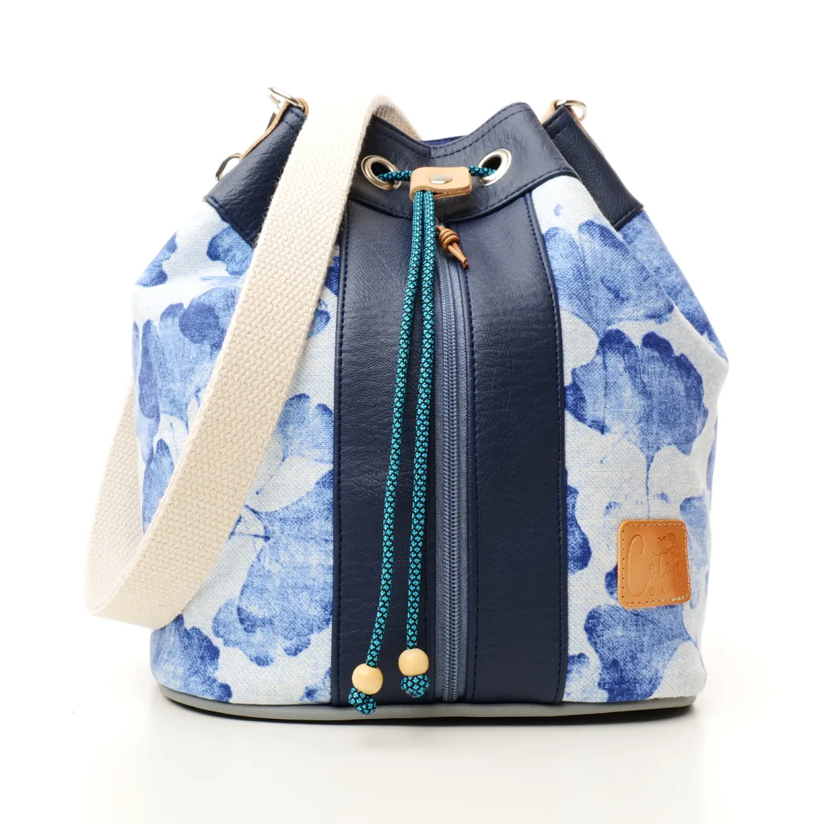 Sac seau Coton d'Avril Gynkgo Bleu