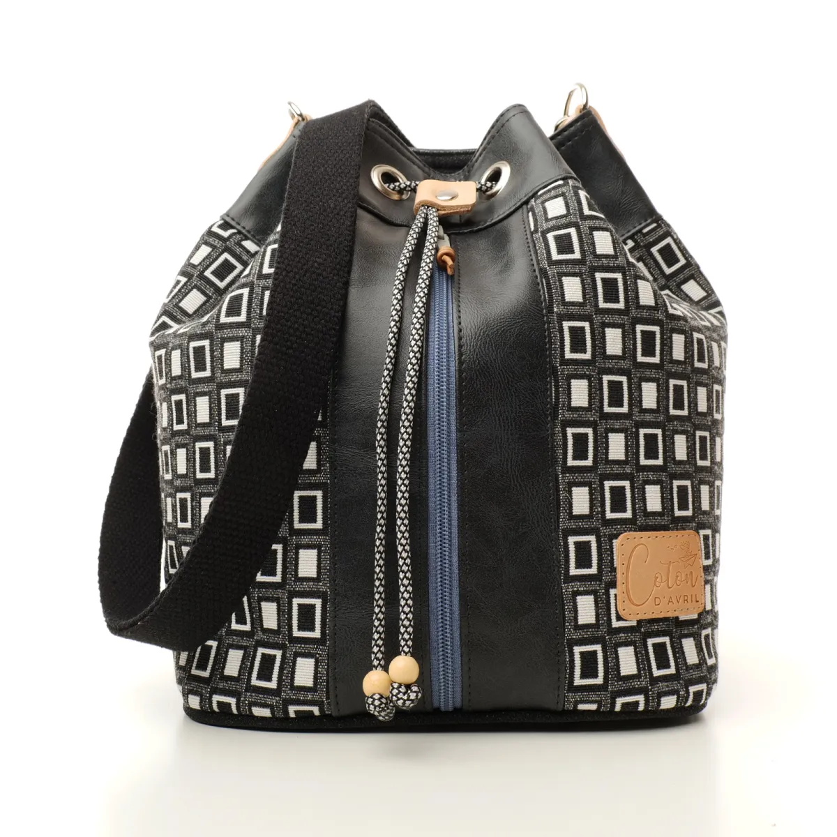 Sac seau Coton d'Avril ANGELE Fusain