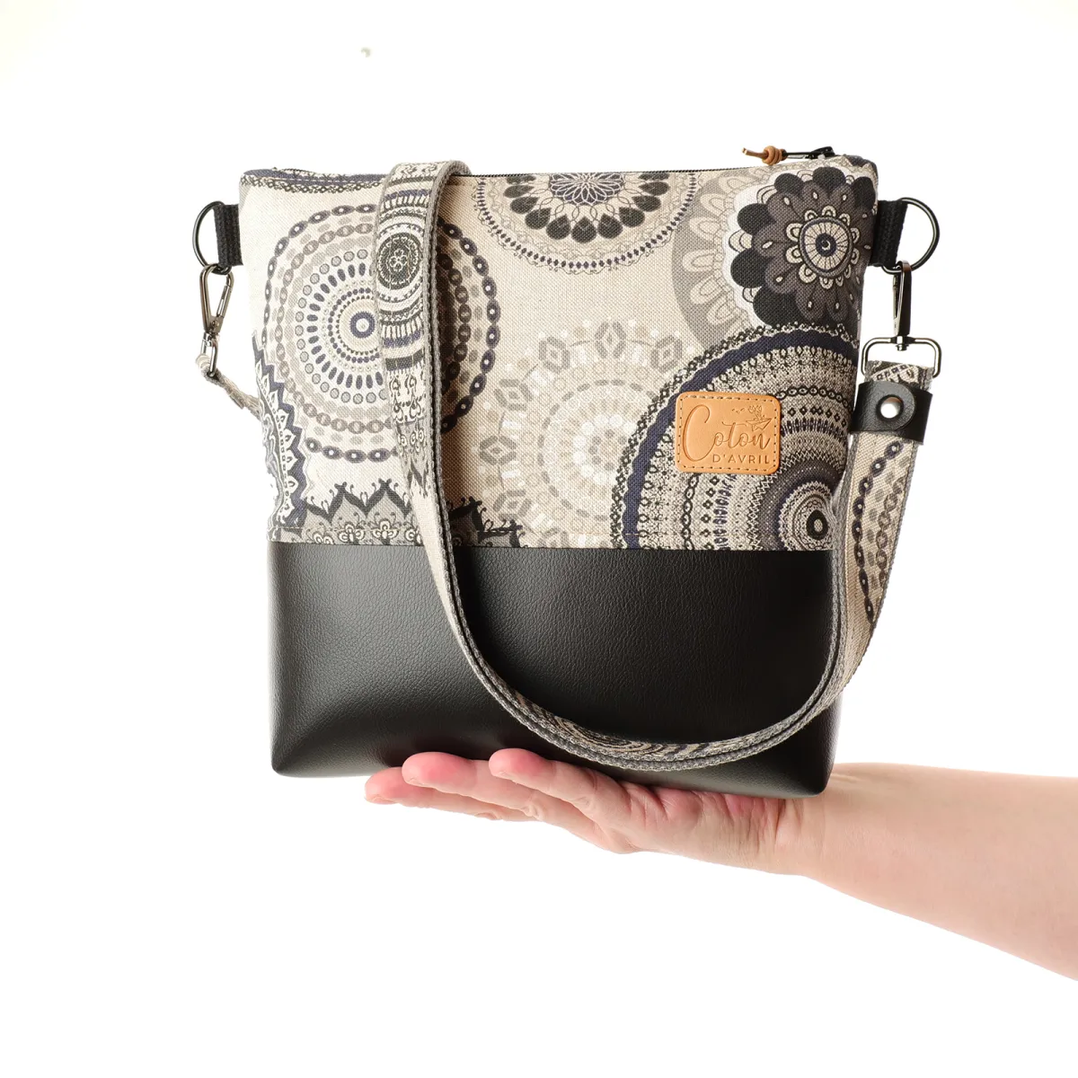 Sac à main Coton d'Avril VERDON Mandala nuit