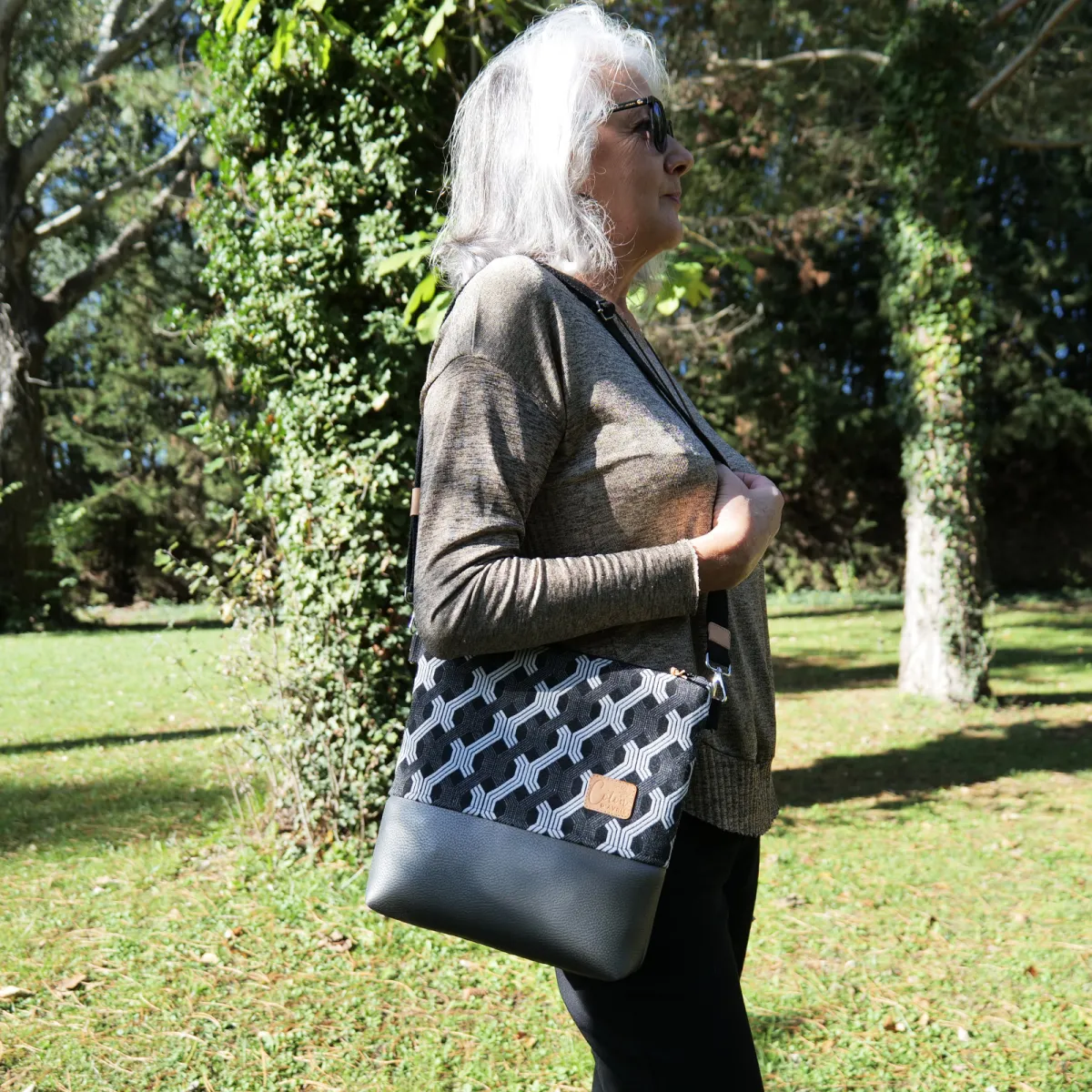 Sac à main Coton d'Avril VERDON Fusain