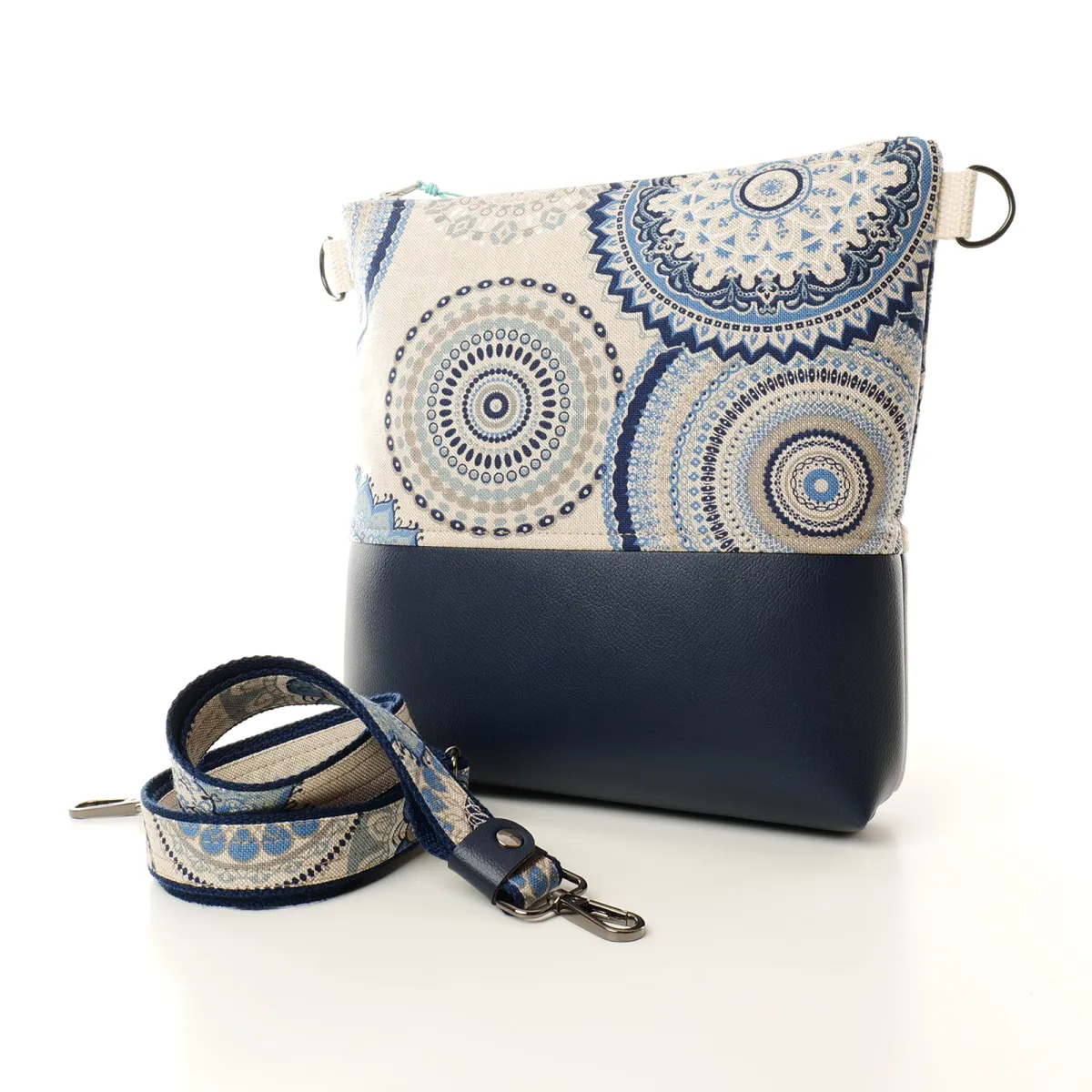 Sac à main Coton d'Avril VERDON Mandala bleu