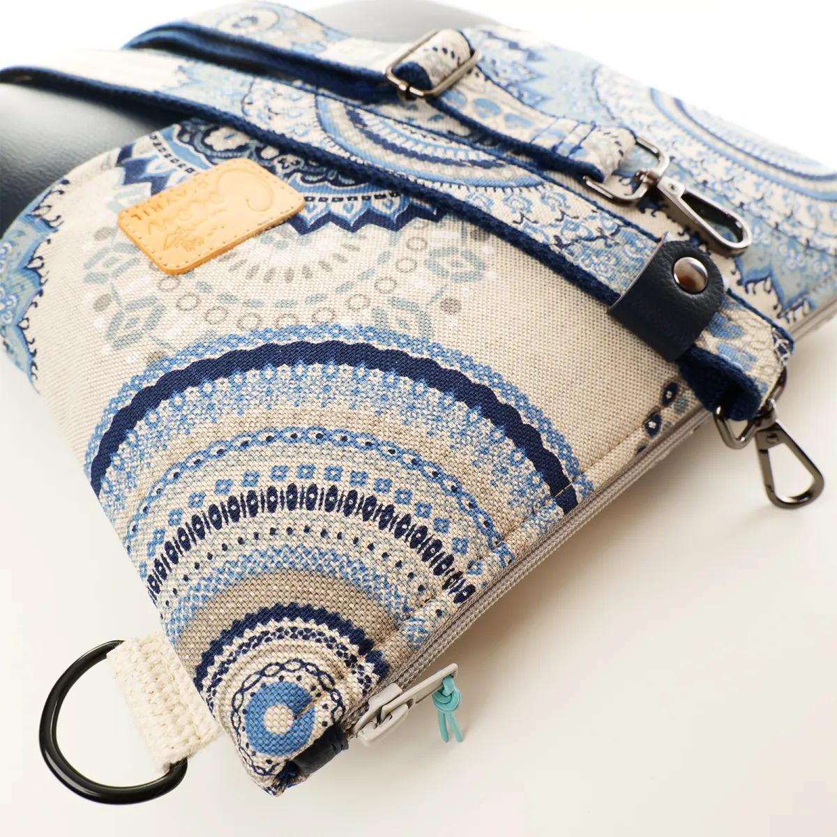 Sac à main Coton d'Avril VERDON Mandala bleu