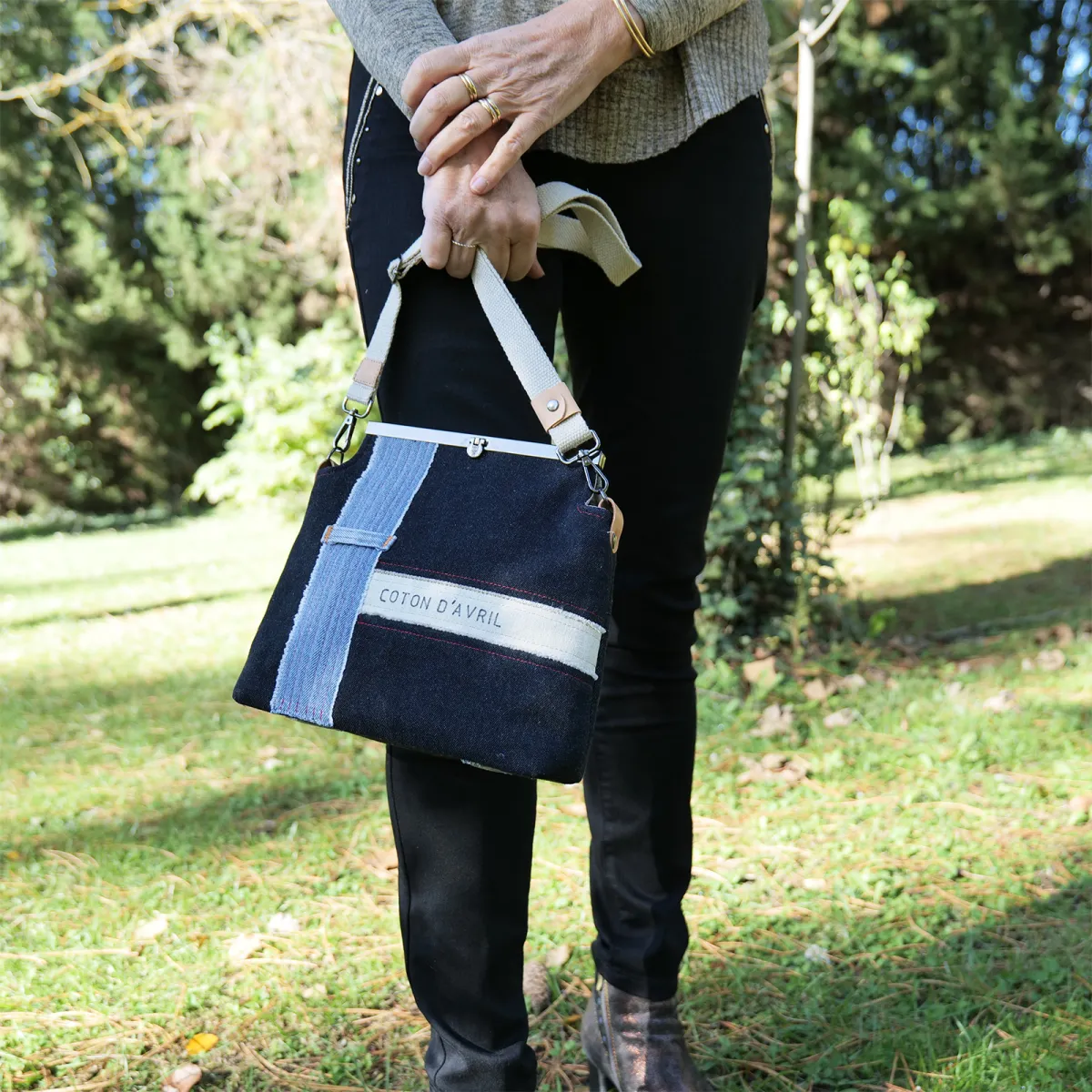 Sac à main Coton d'Avril SIGNATURE Bleu