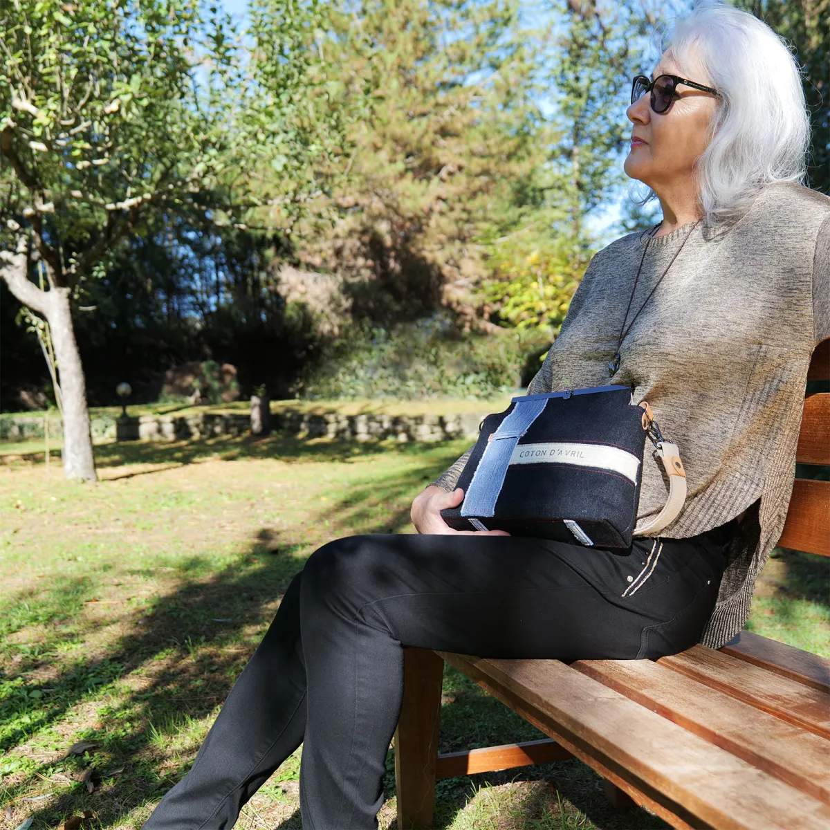 Sac à main Coton d'Avril SIGNATURE Bleu