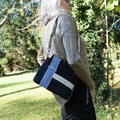 Sac à main Coton d'Avril SIGNATURE Bleu