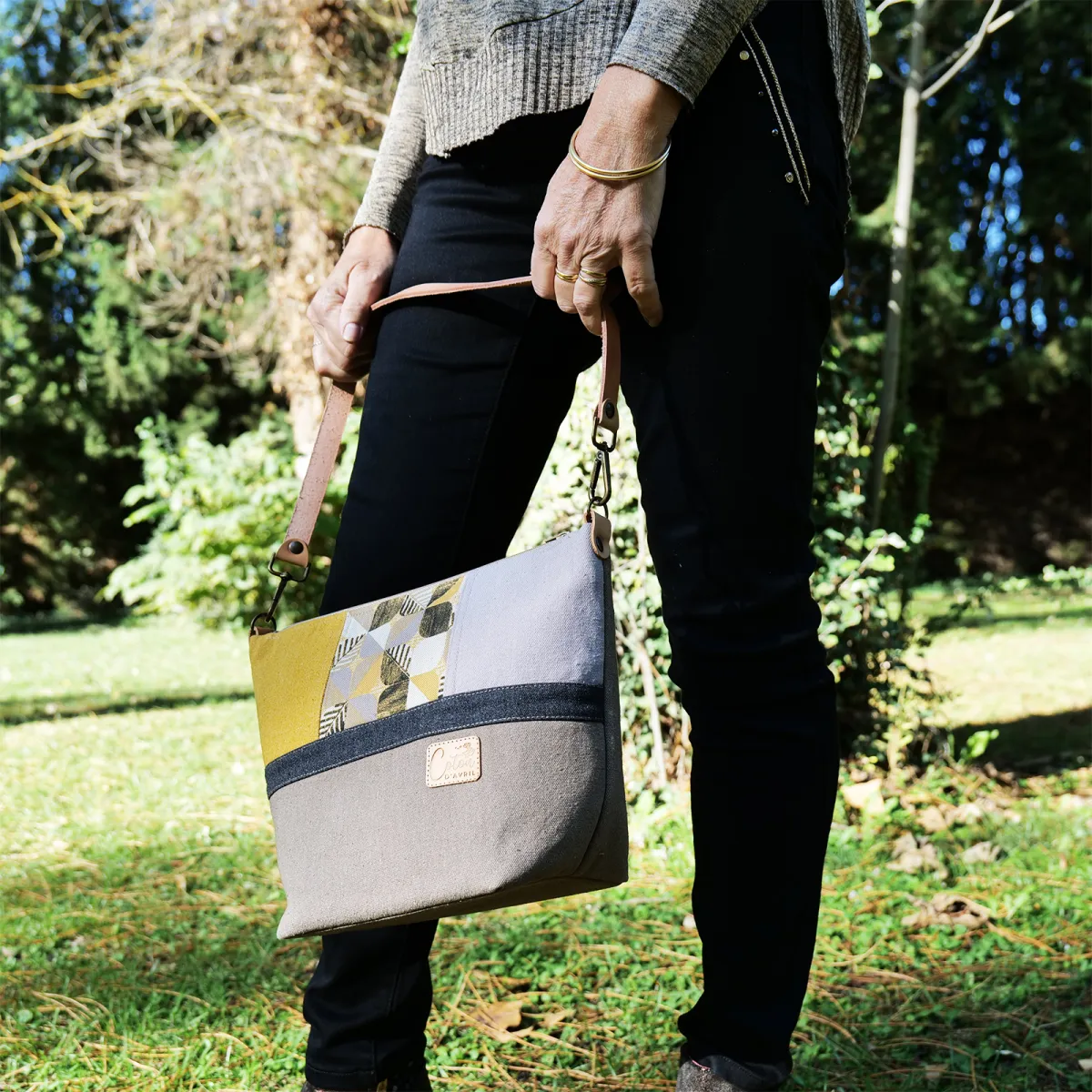 Sac à main Coton d'Avril GARLABAN Feuilles