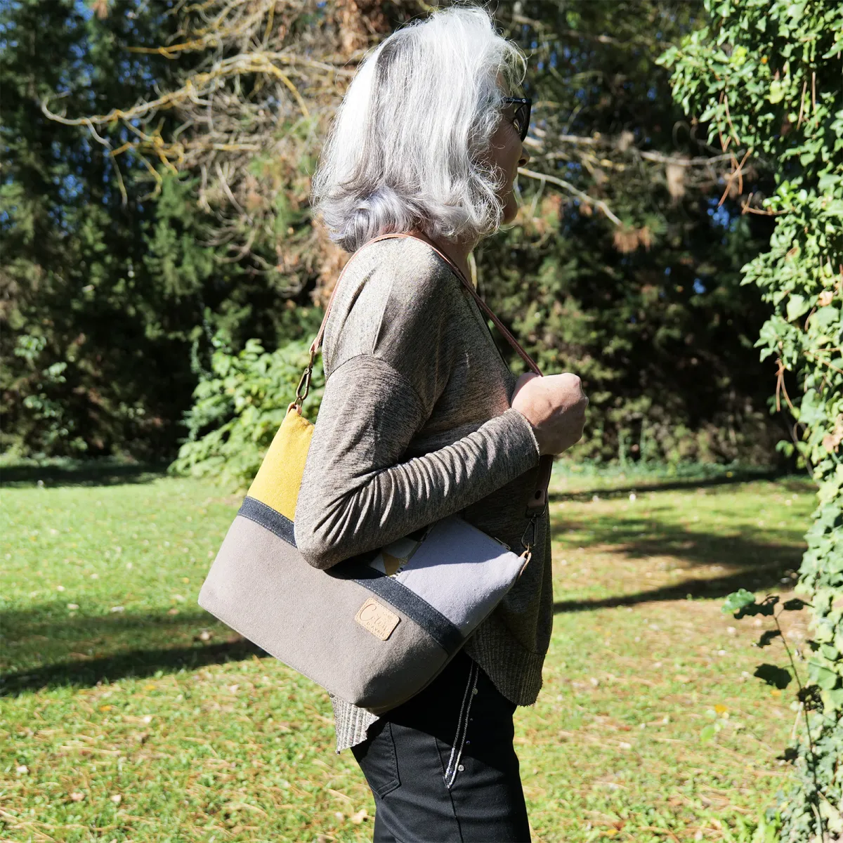 Sac à main Coton d'Avril GARLABAN Feuilles