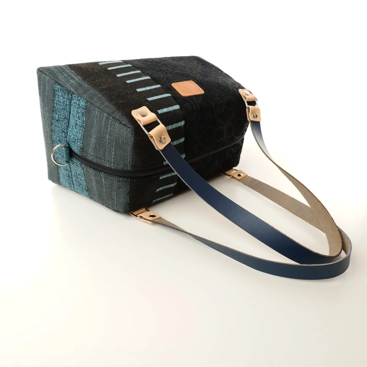 Sac à main Coton d'Avril CESAR Bleu carbone