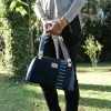 Sac à main Coton d'Avril CESAR Bleu carbone