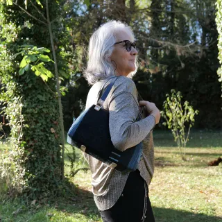 Sac à main Coton d'Avril CESAR Bleu carbone