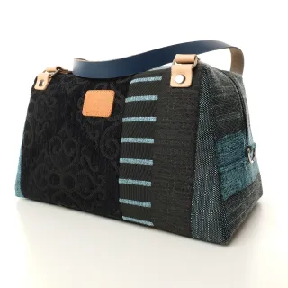 Sac à main Coton d'Avril CESAR Bleu carbone
