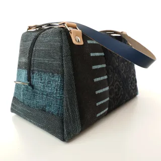 Sac à main Coton d'Avril CESAR Bleu carbone
