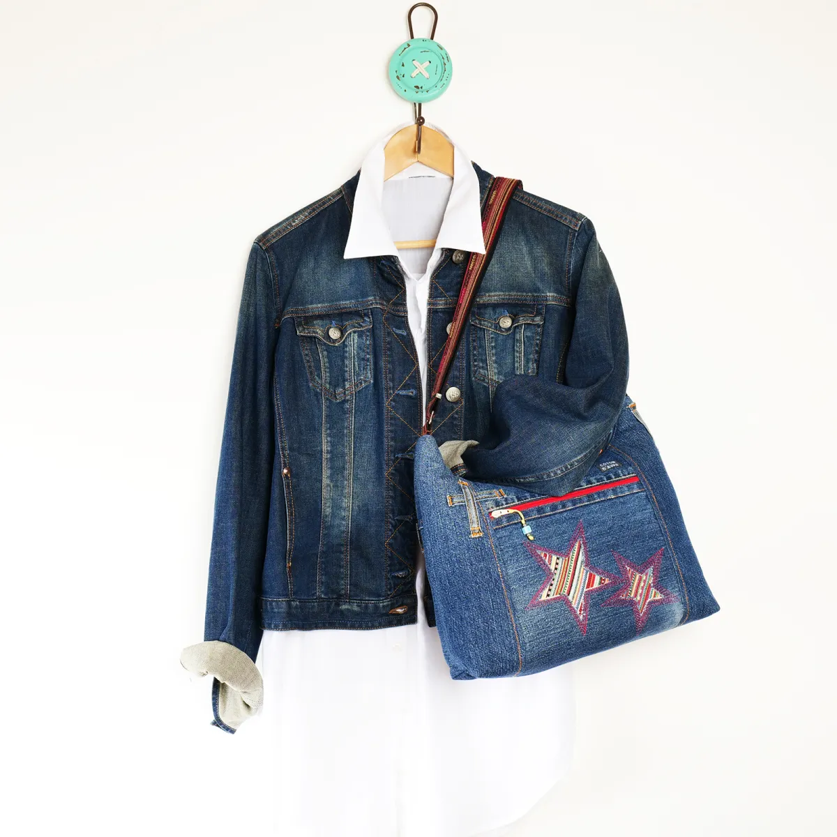 Sac à main Coton d'Avril ALPILLES Etoile Jeans Bleu