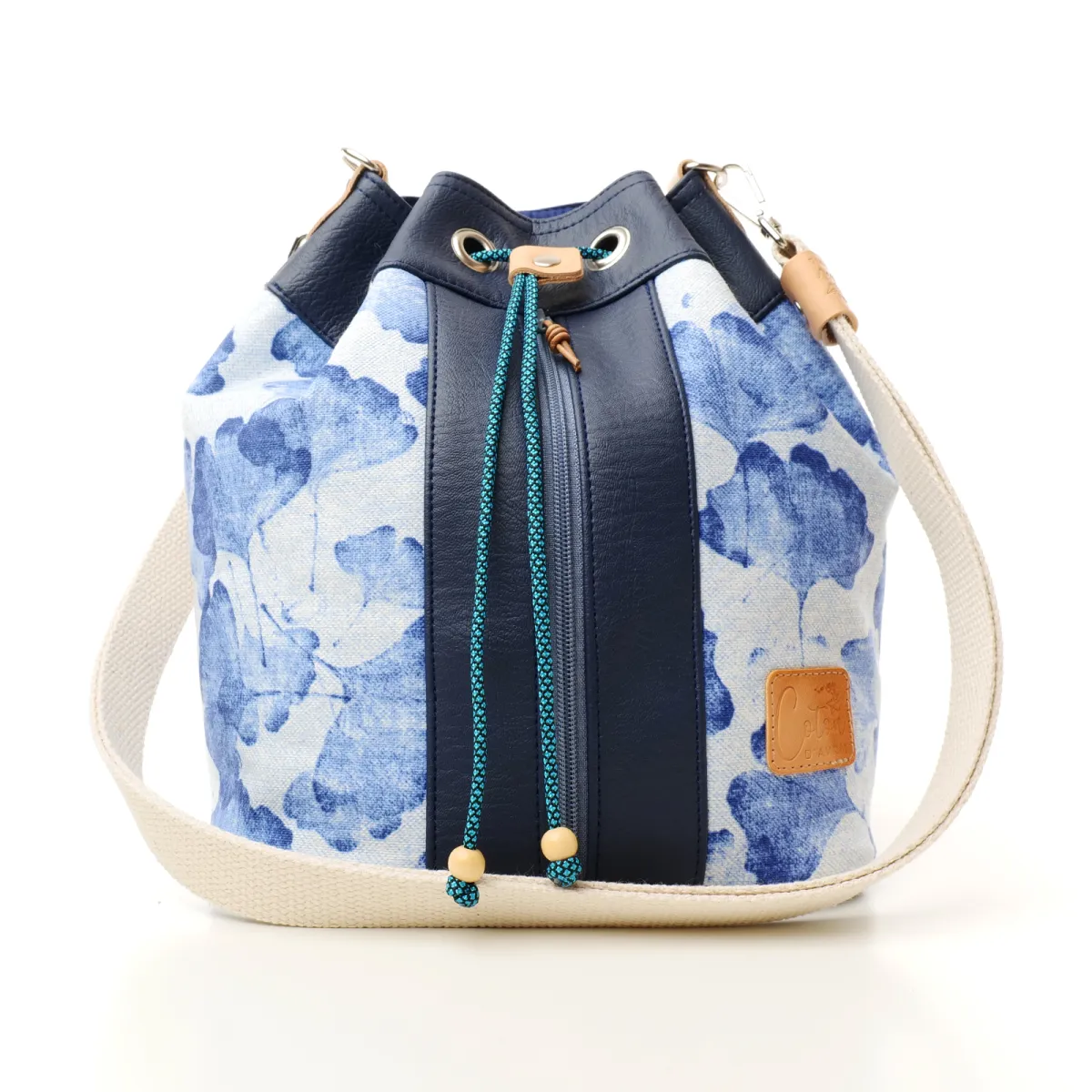 Sac seau Coton d'Avril Gynkgo Bleu
