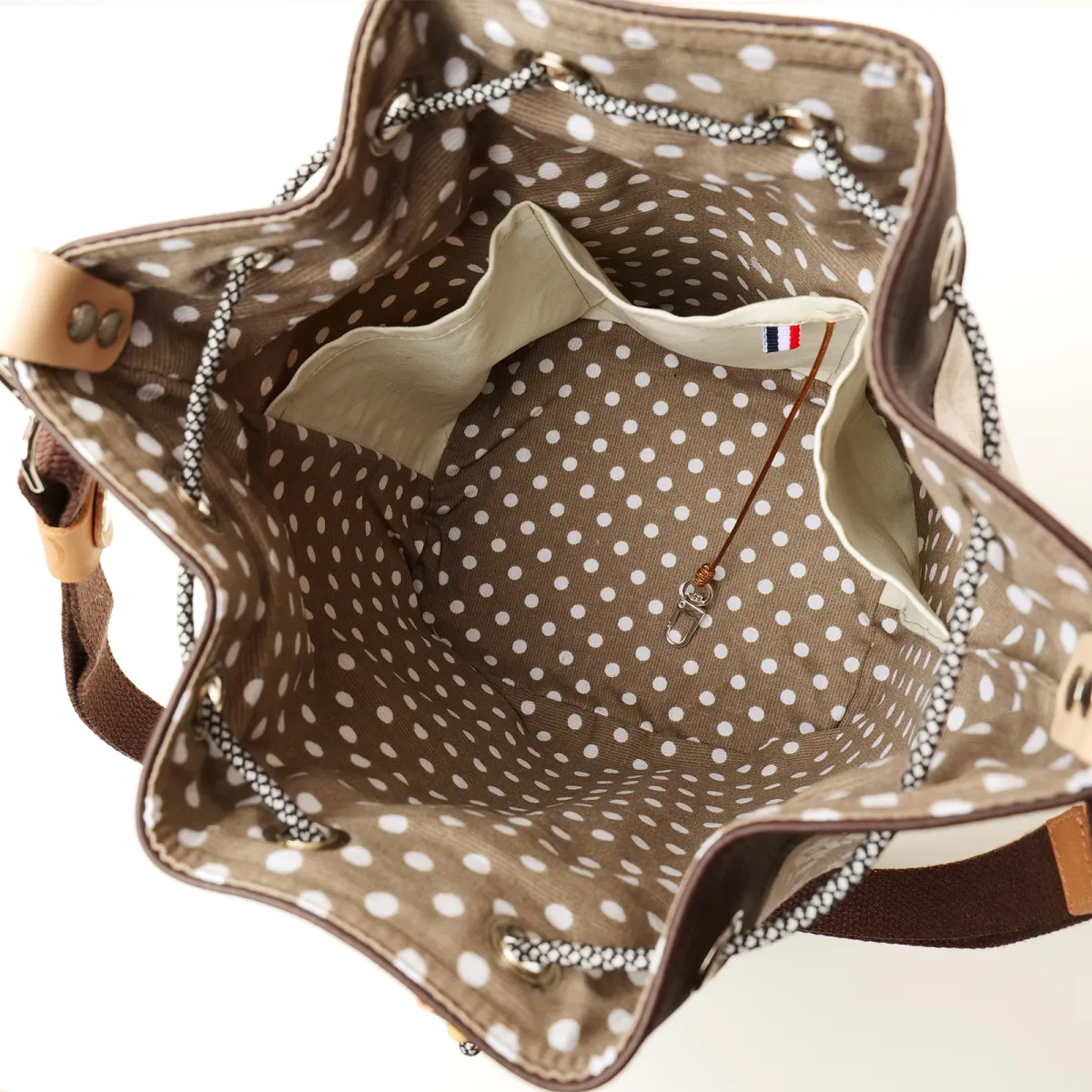 Sac seau Coton d'Avril ANGELE Mandala Brun