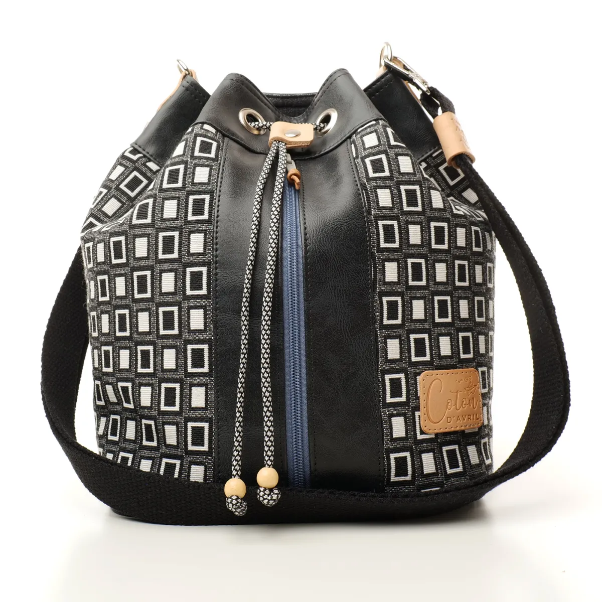 Sac seau Coton d'Avril ANGELE Fusain