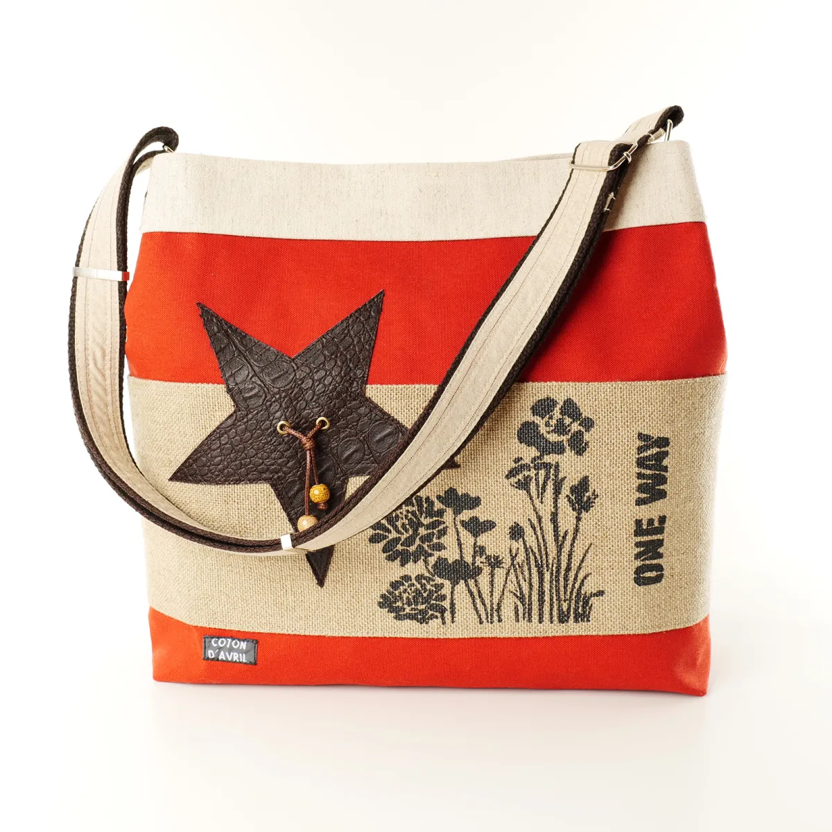 Sac seau Coton d'Avril ONE WAY Corail-Lin