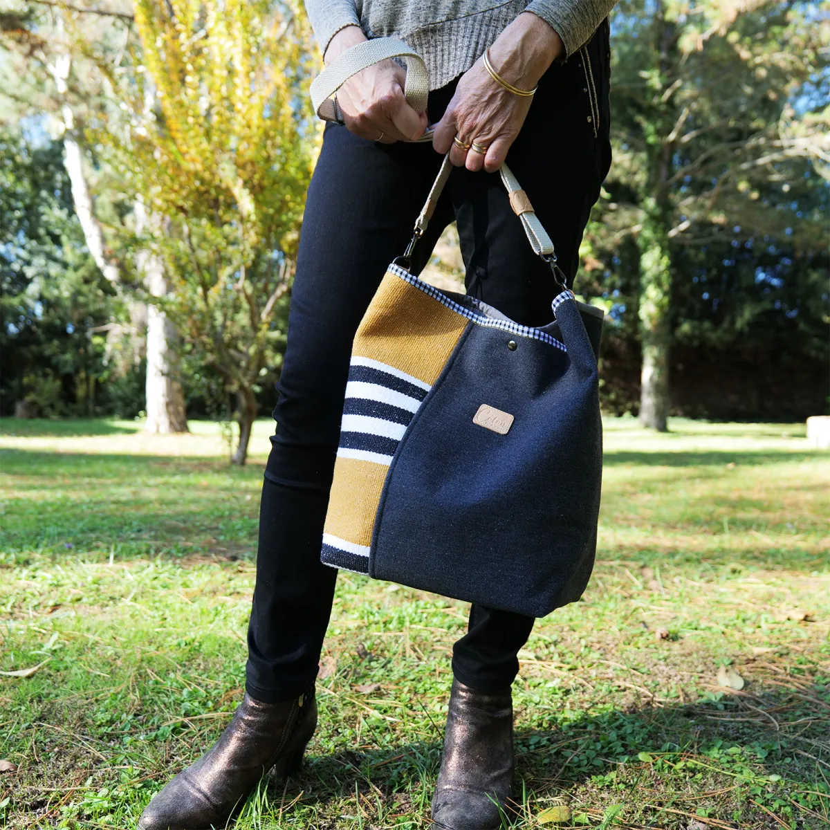 Sac Cabas Coton d'Avril TOPAZE Marin