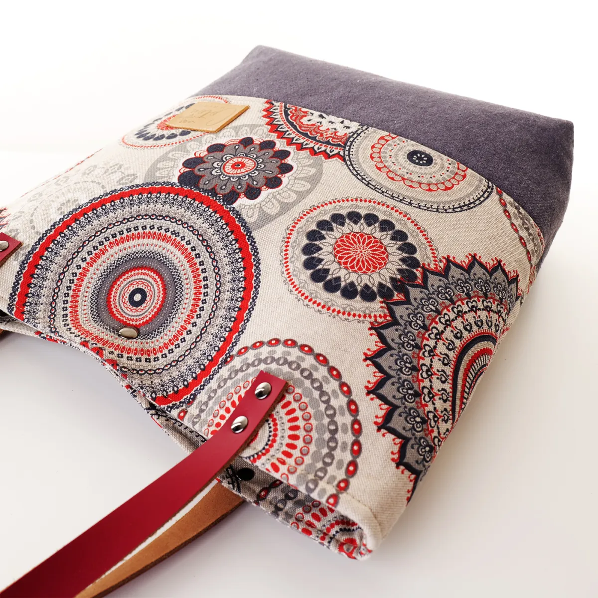 Sac cabas Coton d'Avril Mandala Rouge