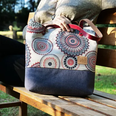 Sac cabas Coton d'Avril Mandala Rouge