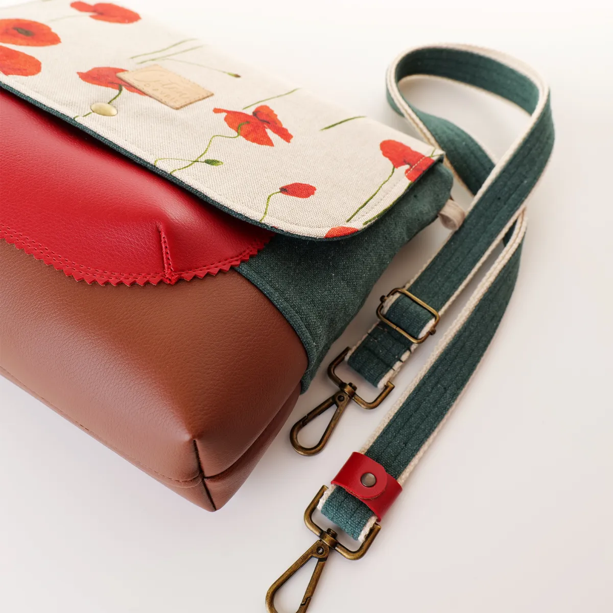 Sac besace Coton d'Avril DURANCE Coquelicot