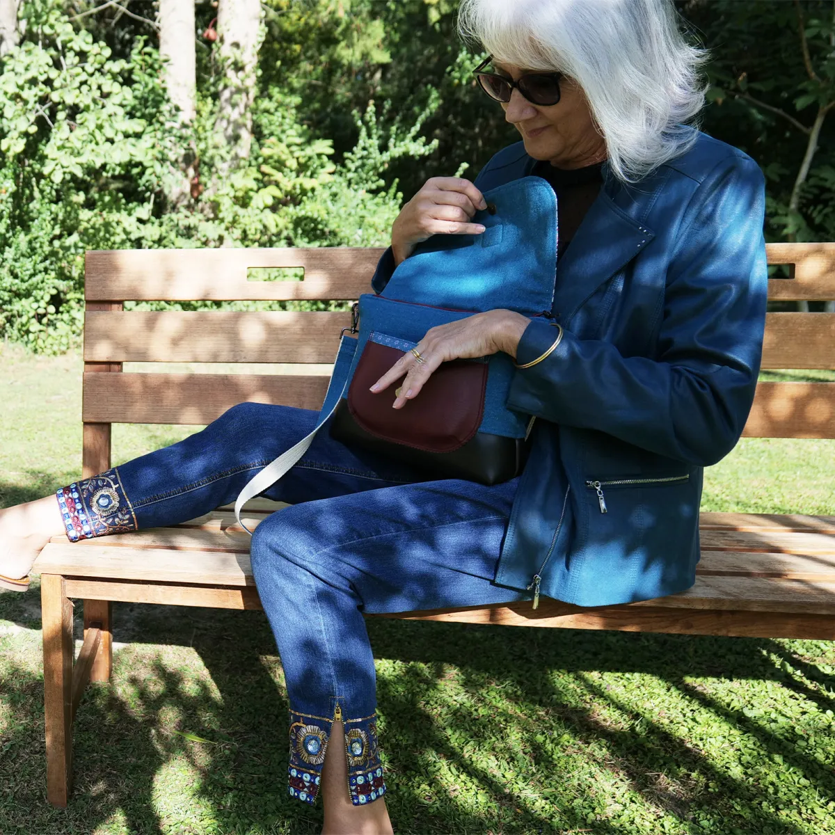 Sac besace Coton d'Avril DURANCE Feuilles