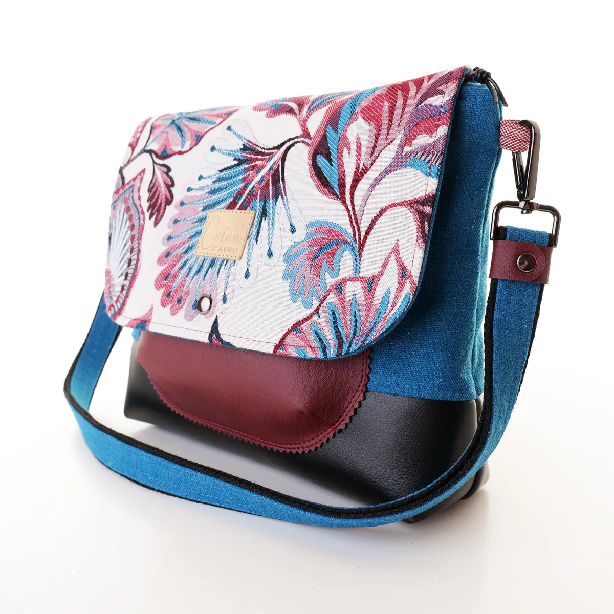 Sac besace Coton d'Avril DURANCE Feuilles