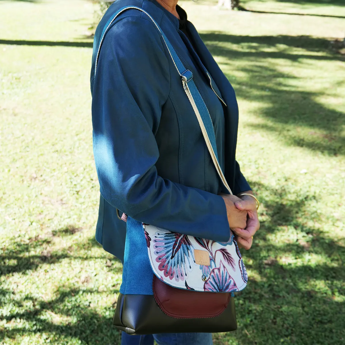 Sac besace Coton d'Avril DURANCE Feuilles