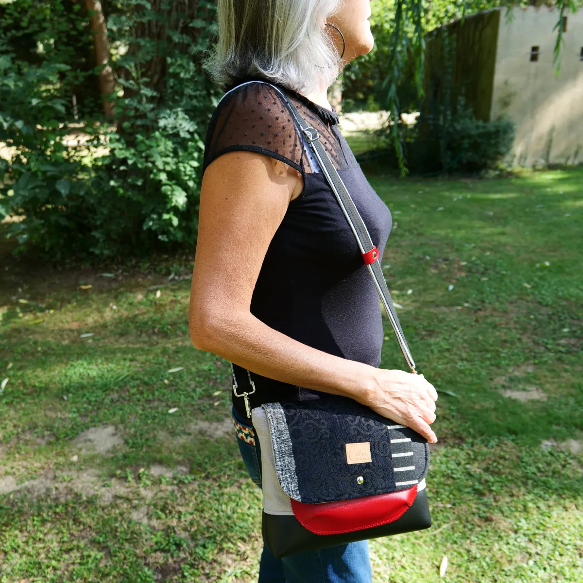Sac besace Coton d'Avril DURANCE Graphite