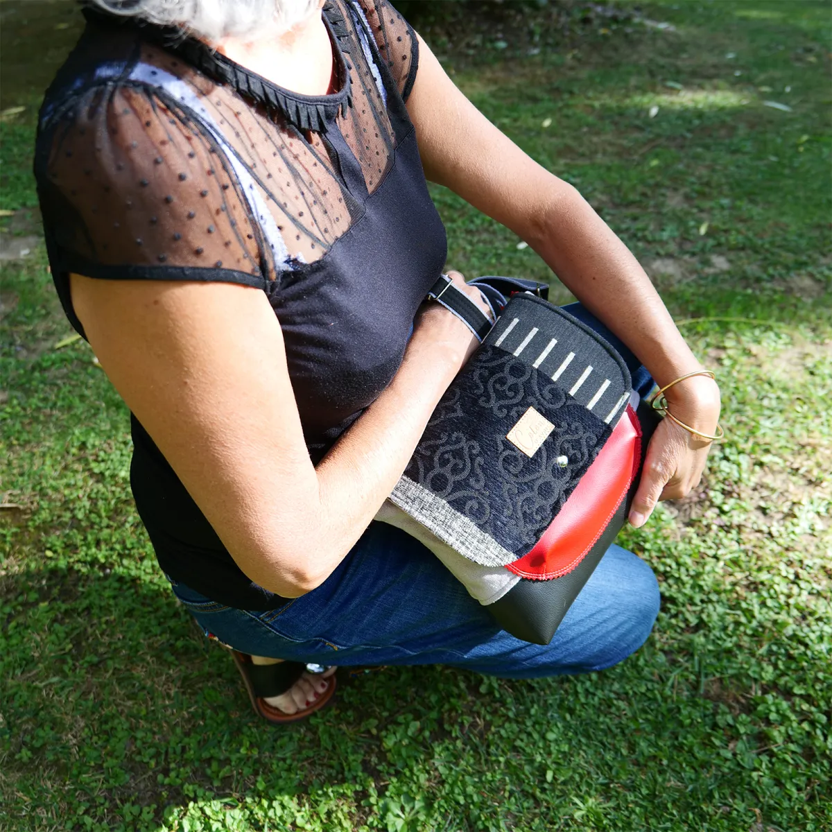 Sac besace Coton d'Avril DURANCE Graphite