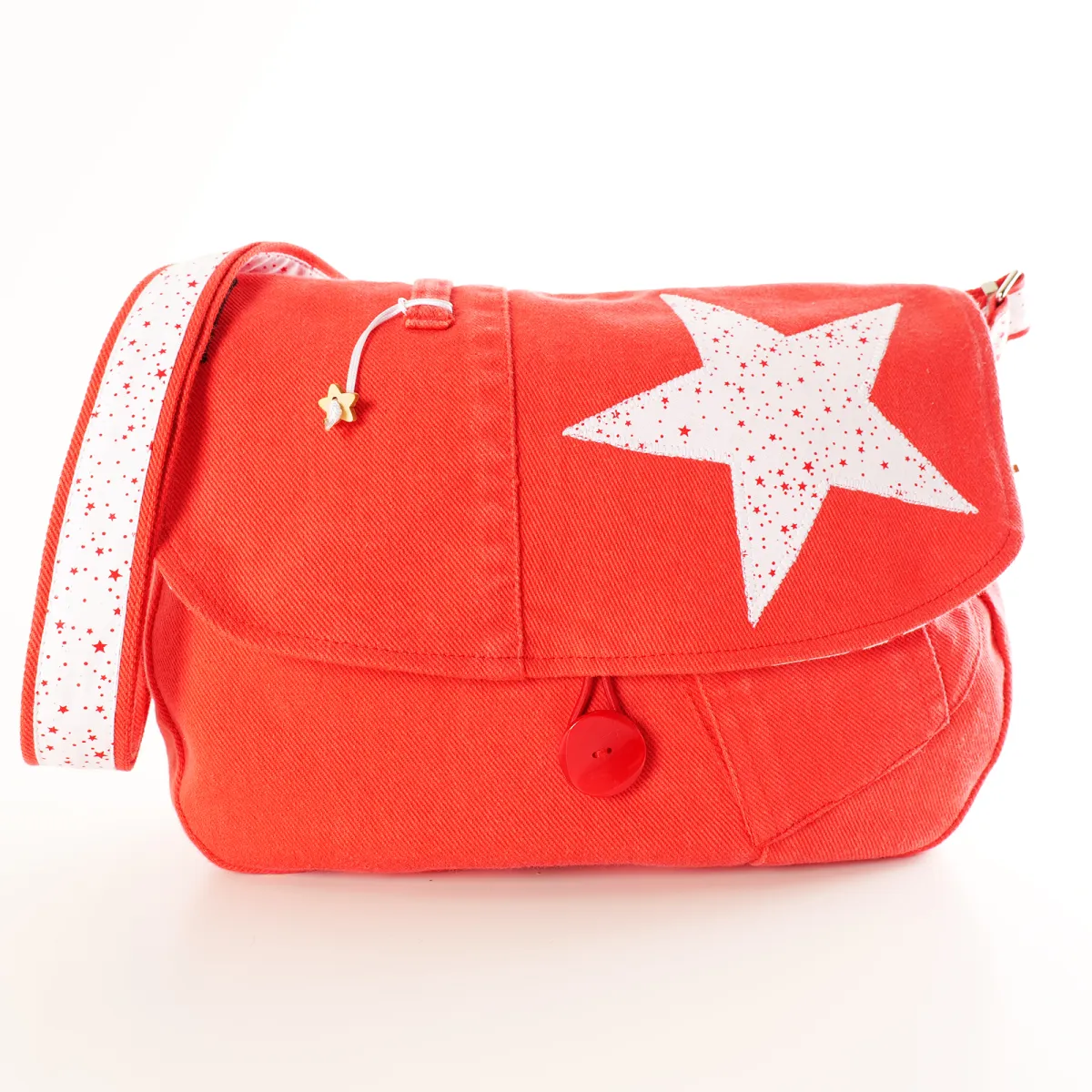 Ensemble Coton d'Avril Besace Pochette Etui Lunettes Jeans Rouge