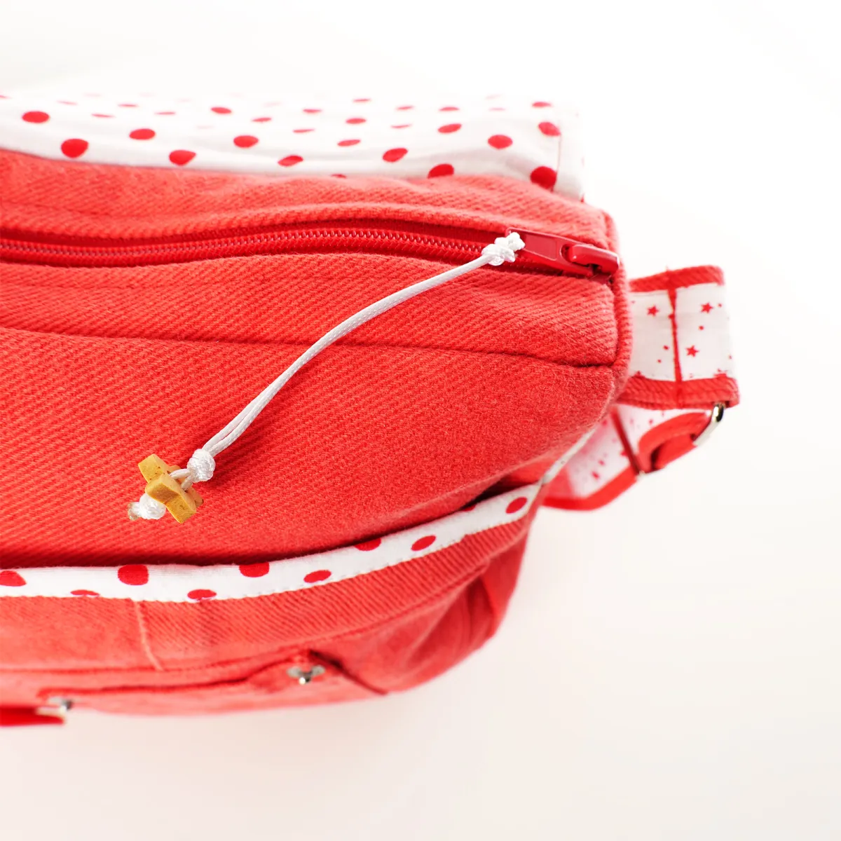 Ensemble Coton d'Avril Besace Pochette Etui Lunettes Jeans Rouge