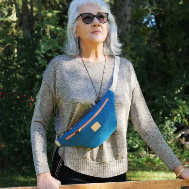 Sac Banane Coton d'Avril Mélisse Bleu