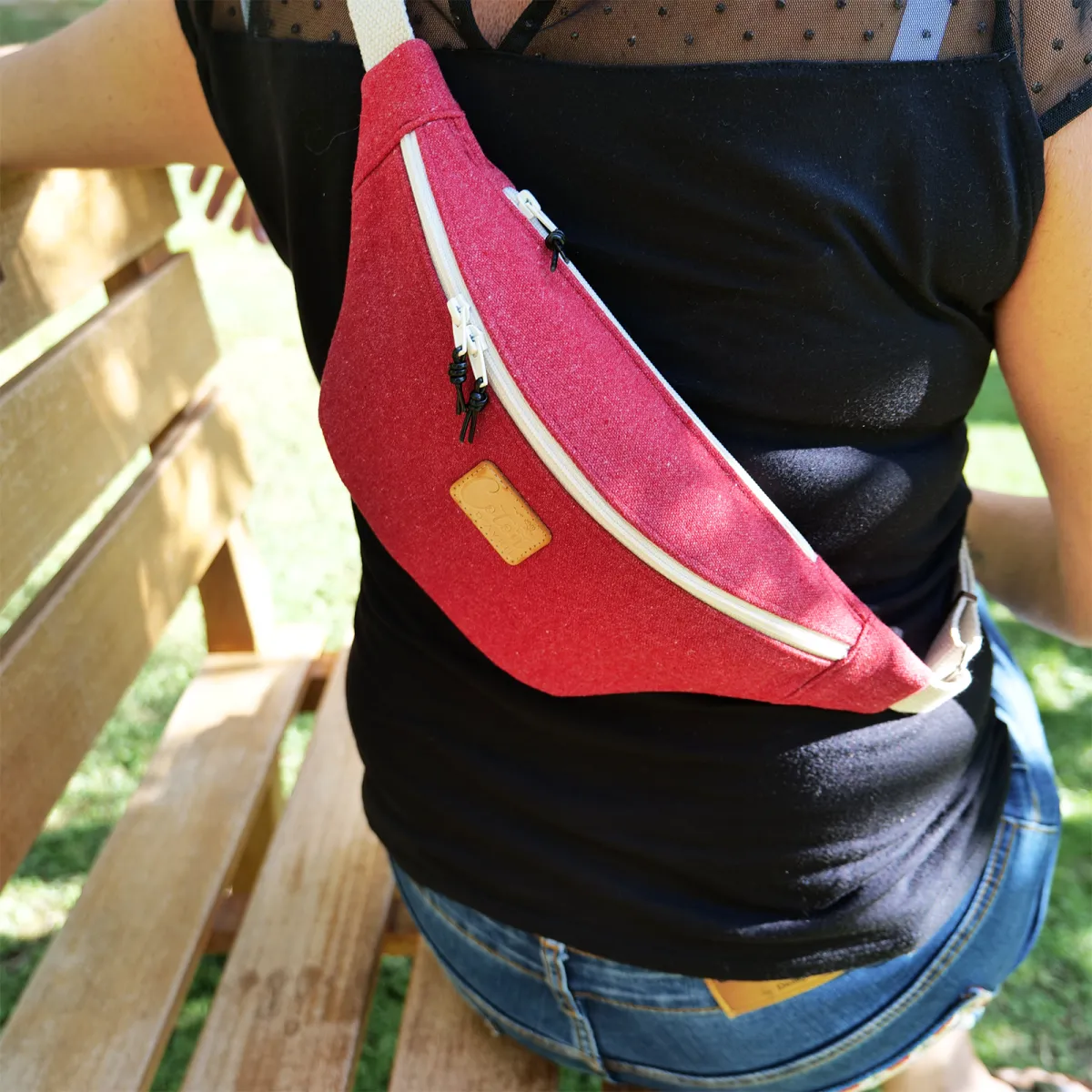 Sac Banane Coton d'Avril Mélisse Carmin