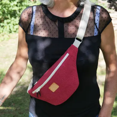 Sac Banane Coton d'Avril Mélisse Carmin