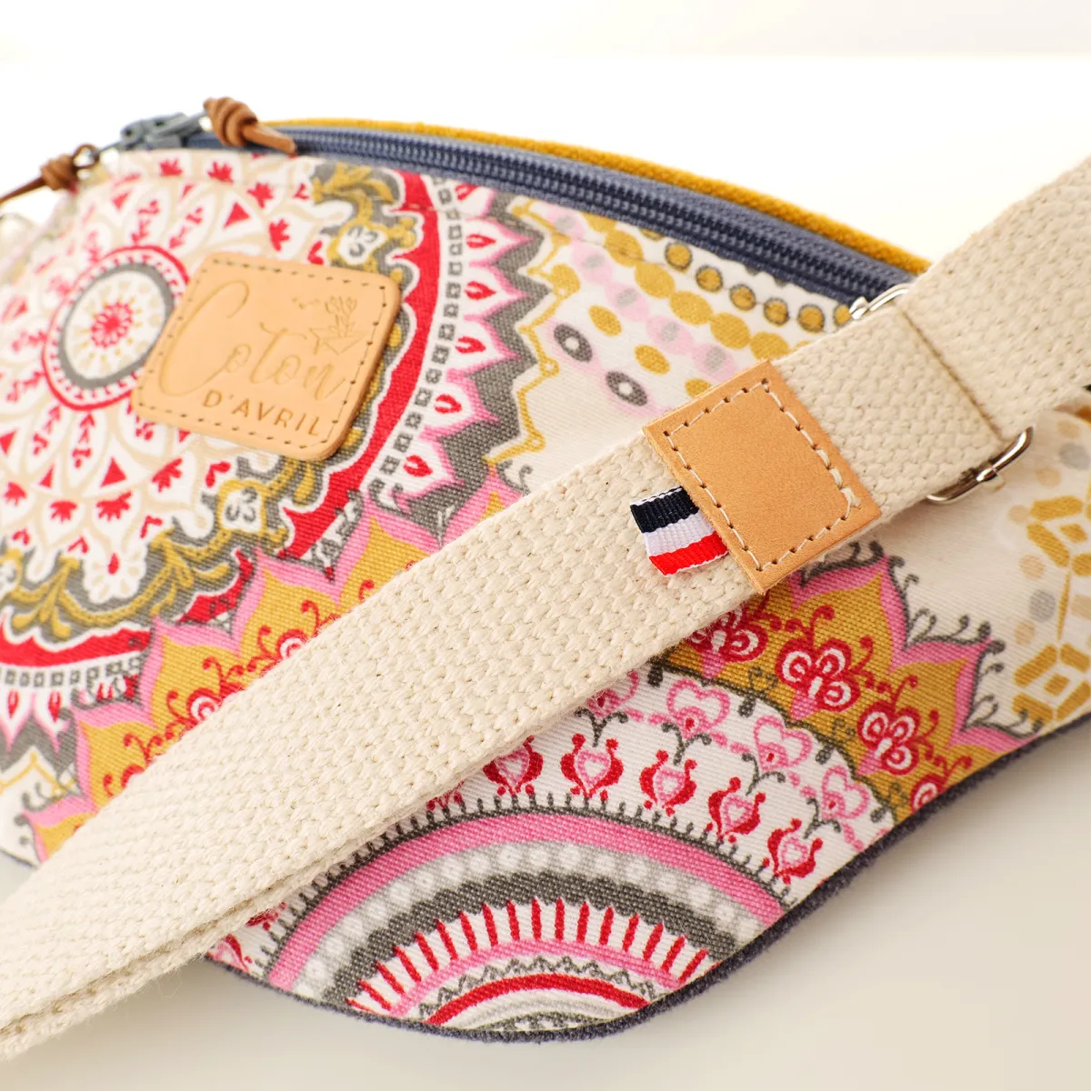 Sac Banane Coton d'Avril Mélisse Mandala Rose