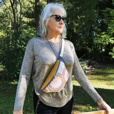 Sac Banane Coton d'Avril Mélisse Mandala Rose