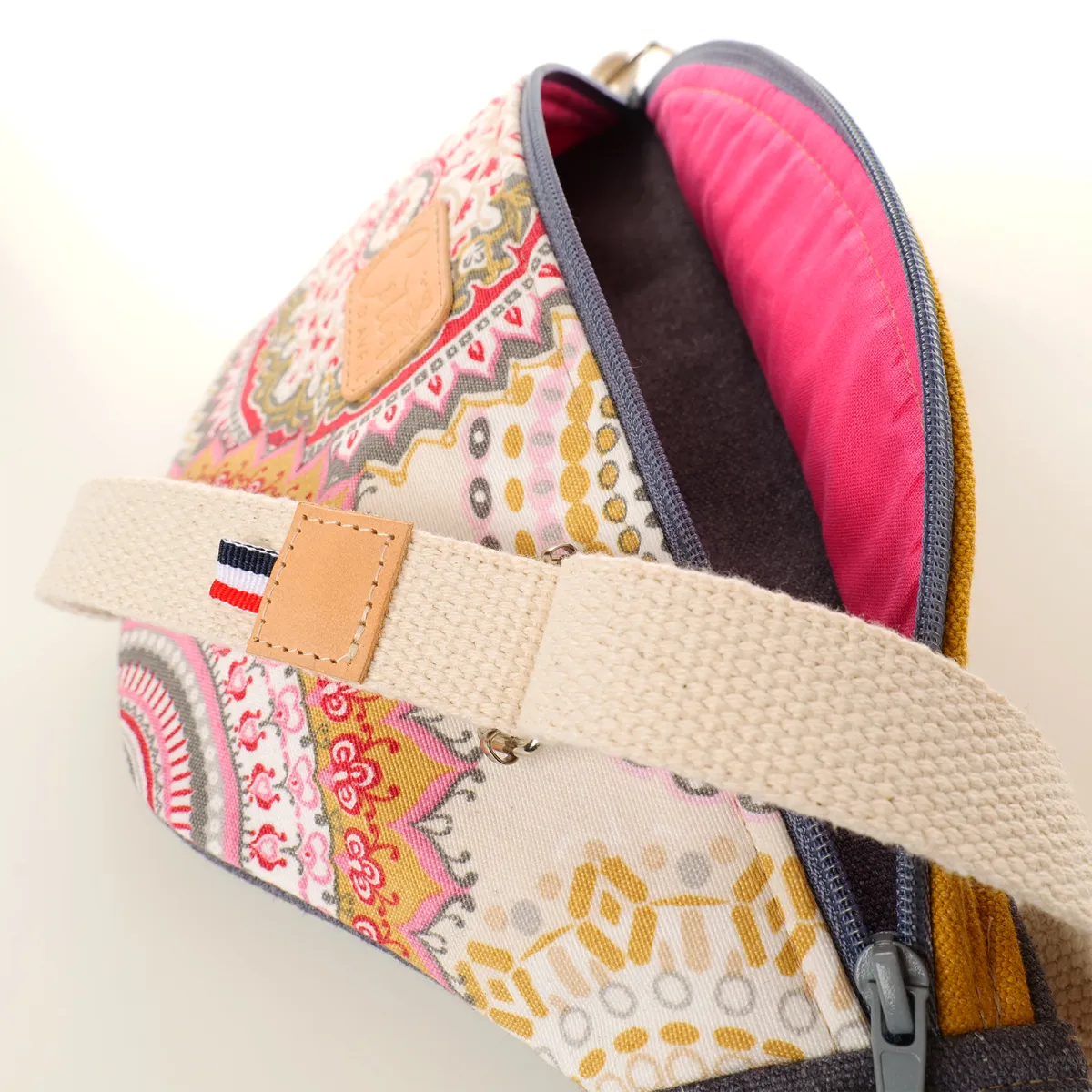 Sac Banane Coton d'Avril Mélisse Mandala Rose