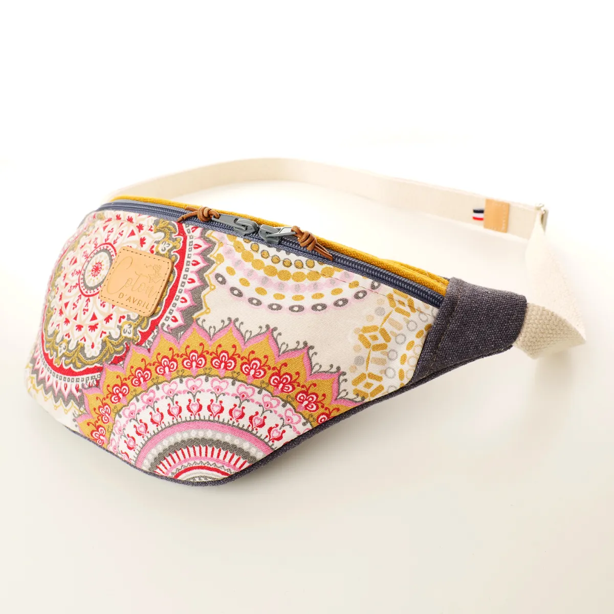 Sac Banane Coton d'Avril Mélisse Mandala Rose