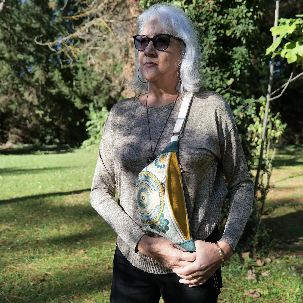 Sac banane Coton d'Avril MELISSE Mandala vert