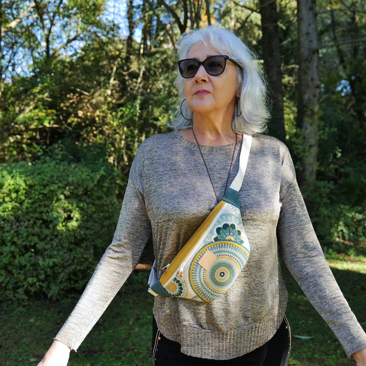 Sac banane Coton d'Avril MELISSE Mandala vert