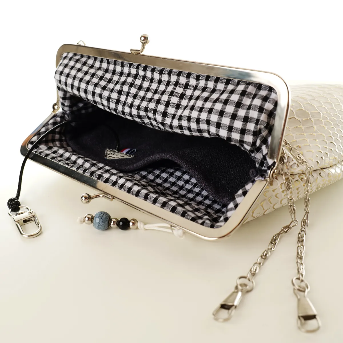 Mini Sac Coton d'Avril ECAILLE Blanc Argent