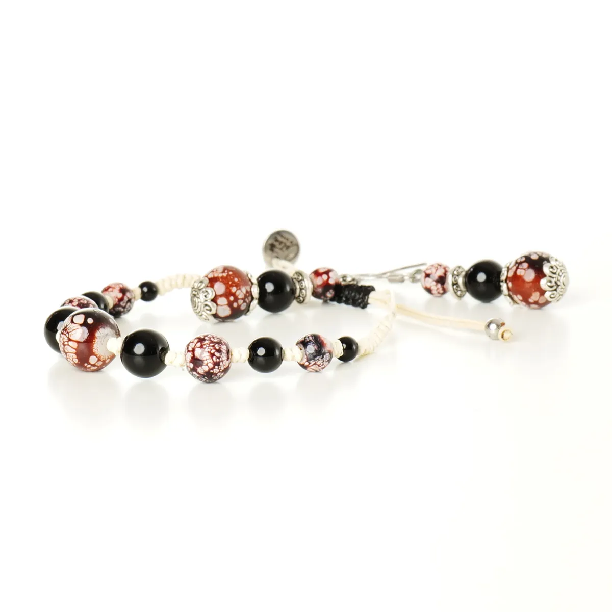 Bracelet Boucles d'oreilles coton d'avril Lilas